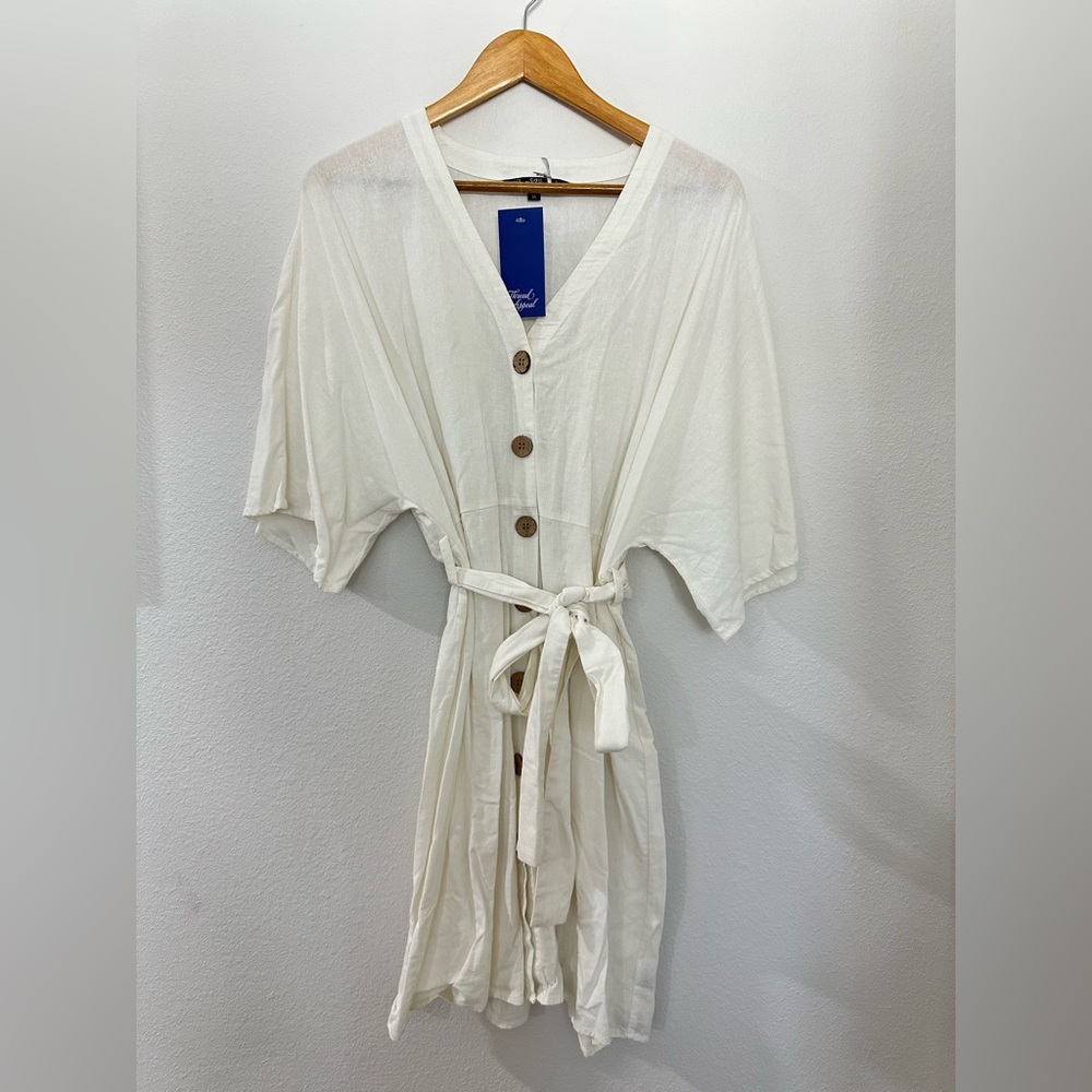 White linen dress